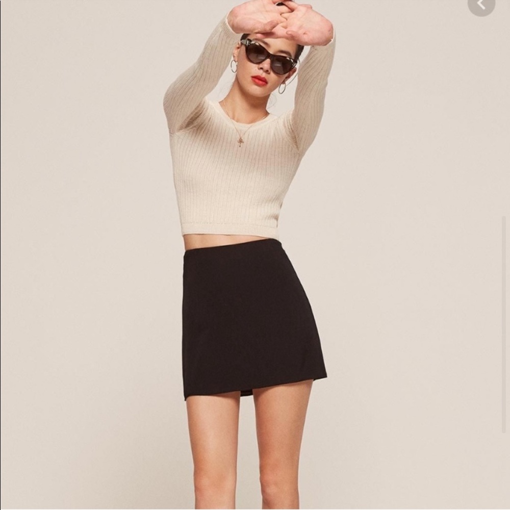 Reformation black mini skirt, size 0